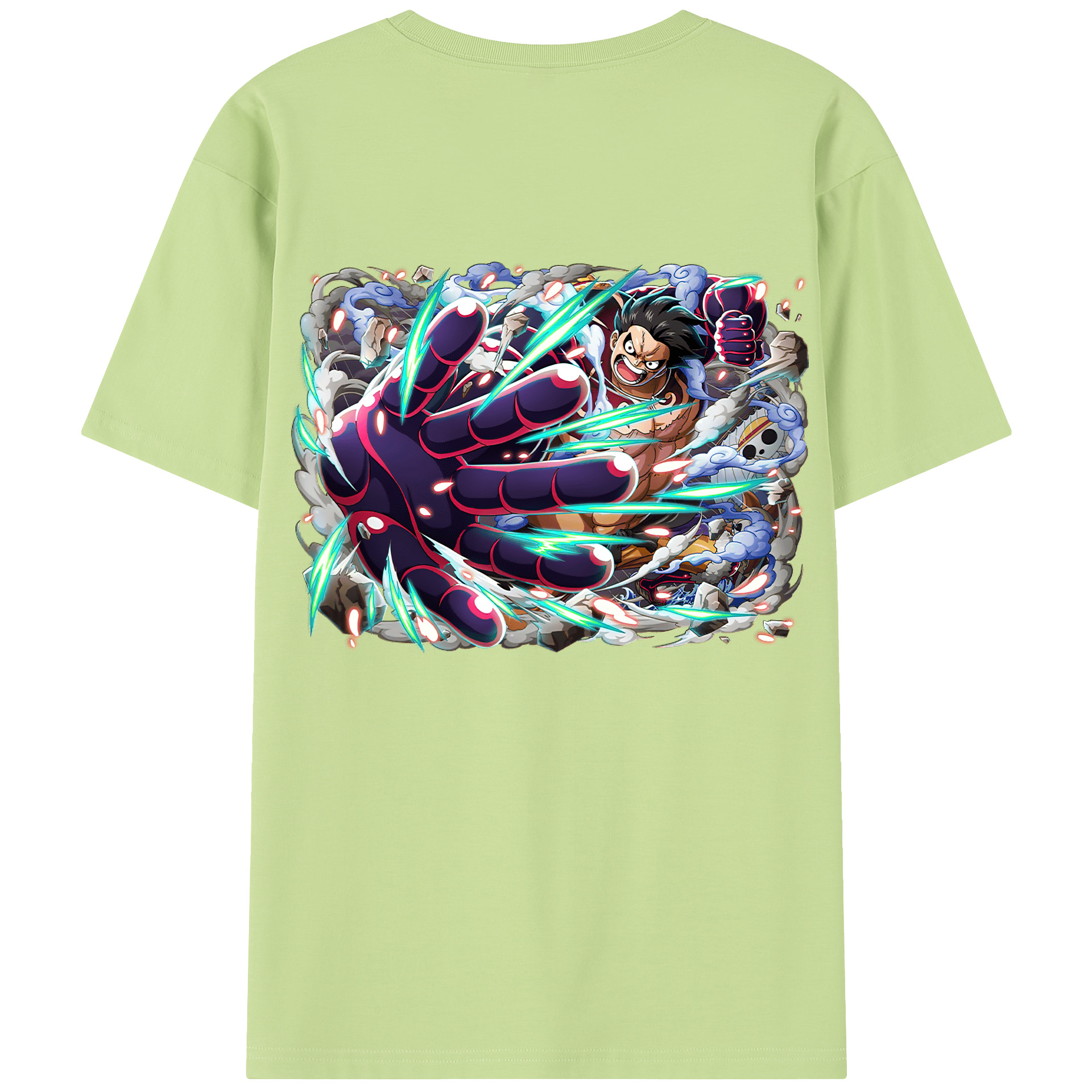 ワンピース モンキー・D・ルフィ ONE PIECE Monkey D. Luffy 綿100％半袖Tシャツ（背面プリント）